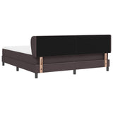 Letto a molle con testiera Marrone Scuro 180 x 200 cm Tessuto