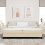 Letto a molle con testiera Crema 200 x 200 cm Tessuto