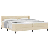 Letto a molle con testiera Crema 200 x 200 cm Tessuto
