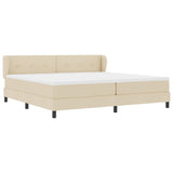 Letto a molle con testiera Crema 200 x 200 cm Tessuto