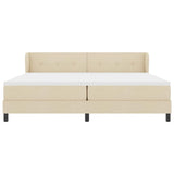 Letto a molle con testiera Crema 200 x 200 cm Tessuto