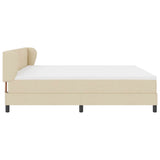 Letto a molle con testiera Crema 200 x 200 cm Tessuto
