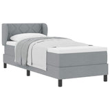 Letto a molle con testiera Grigio chiaro 80 x 200 cm Tessuto