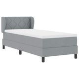 Letto a molle con testiera Grigio chiaro 80 x 200 cm Tessuto