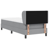 Letto a molle con testiera Grigio chiaro 80 x 200 cm Tessuto