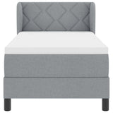 Letto a molle con testiera Grigio chiaro 80 x 200 cm Tessuto