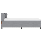 Letto a molle con testiera Grigio chiaro 80 x 200 cm Tessuto