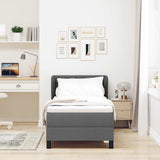 Letto a molle con testiera Grigio scuro 80 x 200 cm Tessuto