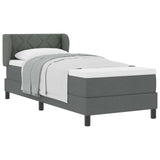 Letto a molle con testiera Grigio scuro 80 x 200 cm Tessuto