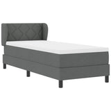 Letto a molle con testiera Grigio scuro 80 x 200 cm Tessuto