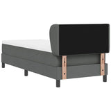 Letto a molle con testiera Grigio scuro 80 x 200 cm Tessuto