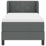 Letto a molle con testiera Grigio scuro 80 x 200 cm Tessuto