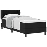 Letto a molle con testiera Nero 80 x 200 cm Tessuto