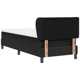Letto a molle con testiera Nero 80 x 200 cm Tessuto