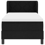 Letto a molle con testiera Nero 80 x 200 cm Tessuto