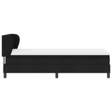 Letto a molle con testiera Nero 80 x 200 cm Tessuto