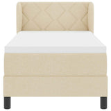 Letto a molle con materasso Crema 80 x 200 cm Tessuto