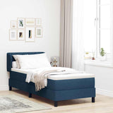 Letto a molle con materasso Blu 80 x 200 cm Tessuto