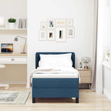 Letto a molle con materasso Blu 80 x 200 cm Tessuto