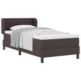 Letto a molle con testiera Marrone Scuro 90 x 190 cm Tessuto
