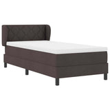 Letto a molle con testiera Marrone Scuro 90 x 190 cm Tessuto