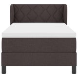 Letto a molle con testiera Marrone Scuro 90 x 190 cm Tessuto