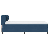 Letto a molle con cuscino con testiera Blu 90 x 190 cm Tessuto