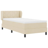 Letto box spring con materasso Crema 90 x 200 cm Tessuto
