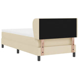 Letto box spring con materasso Crema 90 x 200 cm Tessuto