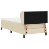 Letto a molle con testiera Crema 100 x 200 cm Tessuto