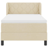 Letto a molle con testiera Crema 100 x 200 cm Tessuto