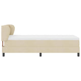 Letto a molle con testiera Crema 100 x 200 cm Tessuto