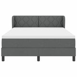Letto a molle con materasso Grigio scuro 140 x 190 cm Tessuto