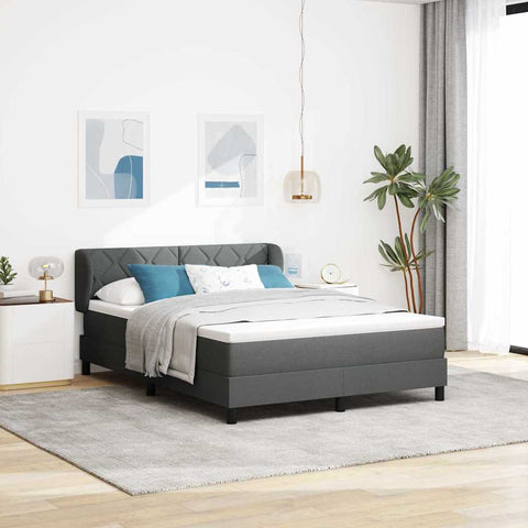 Letto box spring con materasso Grigio scuro 140 x 200 cm