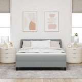 Letto a molle con testiera Grigio chiaro 160 x 200 cm Tessuto