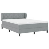 Letto a molle con testiera Grigio chiaro 160 x 200 cm Tessuto