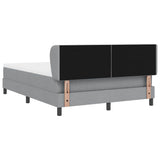 Letto a molle con testiera Grigio chiaro 160 x 200 cm Tessuto