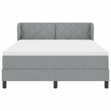 Letto a molle con testiera Grigio chiaro 160 x 200 cm Tessuto
