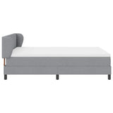 Letto a molle con testiera Grigio chiaro 160 x 200 cm Tessuto