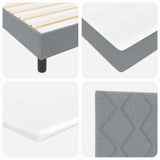Letto a molle con testiera Grigio chiaro 200 x 200 cm Tessuto