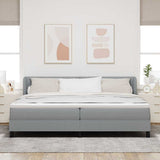 Letto a molle con testiera Grigio chiaro 200 x 200 cm Tessuto