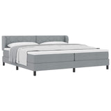 Letto a molle con testiera Grigio chiaro 200 x 200 cm Tessuto