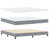 Letto a molle con testiera Grigio chiaro 200 x 200 cm Tessuto
