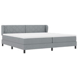Letto a molle con testiera Grigio chiaro 200 x 200 cm Tessuto