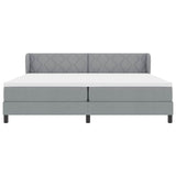 Letto a molle con testiera Grigio chiaro 200 x 200 cm Tessuto