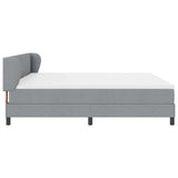 Letto a molle con testiera Grigio chiaro 200 x 200 cm Tessuto