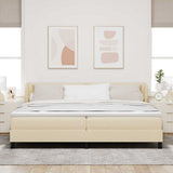 Letto a molle con testiera Crema 200 x 200 cm Tessuto