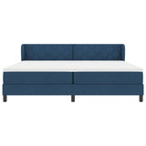 Letto a molle con materasso Blu 200 x 200 cm Tessuto