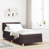 Letto a molle con materasso Marrone Scuro 80 x 200 cm Tessuto