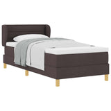 Letto a molle con materasso Marrone Scuro 80 x 200 cm Tessuto